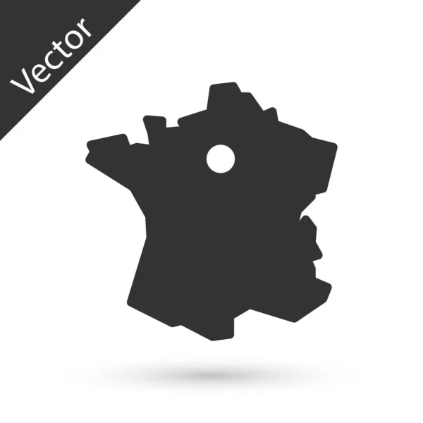 Carte Grise France Icône Isolée Sur Fond Blanc Vecteur — Image vectorielle