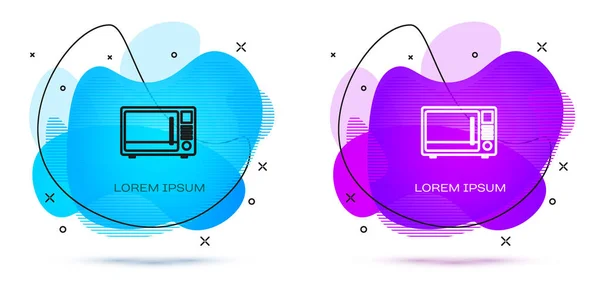 Línea Icono Horno Microondas Aislado Sobre Fondo Blanco Icono Electrodomésticos — Vector de stock