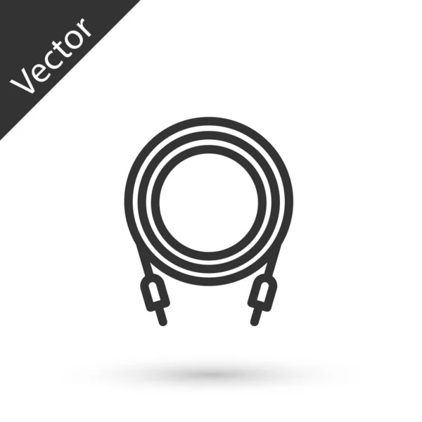 Línea Gris Icono Audio Jack Aislado Sobre Fondo Blanco Cable — Vector de stock