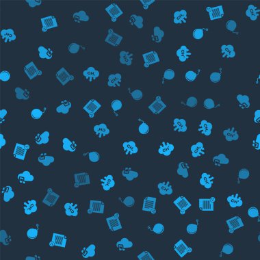 Paylaşım dosyasını ayarla, Metan emisyonunu azalt, Bomba patlamaya hazır ve müzik yayını servisini pürüzsüz desen üzerine ayarla. Vektör.