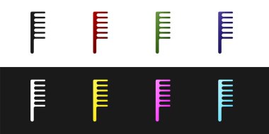 Saç fırçası simgesini siyah ve beyaz arkaplanda izole et. Taraklı saç işareti. Berber sembolü. Vektör İllüstrasyonu.