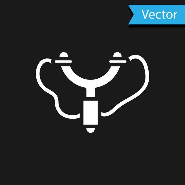 Icono Honda Blanca Aislado Sobre Fondo Negro Vector — Vector de stock