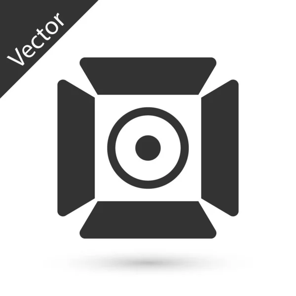 Icono Del Proyector Grey Movie Aislado Sobre Fondo Blanco Efecto — Vector de stock