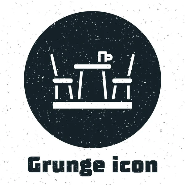 Icono Café Francés Grunge Aislado Sobre Fondo Blanco Café Calle — Vector de stock