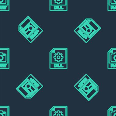 DLL dosya belgesini, BMP 'yi ve RAW' ı pürüzsüz desen üzerine ayarla. Vektör.