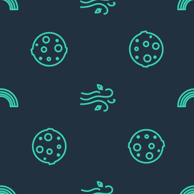 Rüzgâr, Ay ve Gökkuşağı 'nı kusursuz bir şekilde ayarlayın. Vektör.