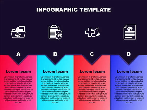 Set Line Tierärztliche Aktenmappe Tierarzt Tierklinik Und Zertifikat Für Hundekatze — Stockvektor