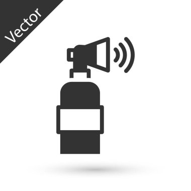 Gri Hava kornosu simgesi beyaz arkaplanda izole edildi. Sporseverler ya da vatandaşlar hükümete ve yolsuzluğa karşı. Vektör.