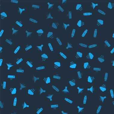 Mutfak vantilatörünü, karlı Bulut 'u, USB flaş belleği ve klimayı kusursuz desene ayarlayın. Vektör.