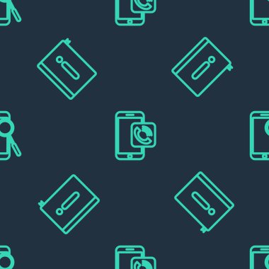 Telefon hattını, kullanıcı kılavuzunu ve teşhisi sorunsuz bir şekilde ayarla. Vektör.