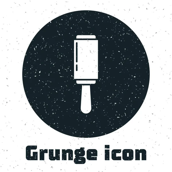 Grunge Rodillo Adhesivo Para Limpiar Ropa Icono Aislado Sobre Fondo — Vector de stock