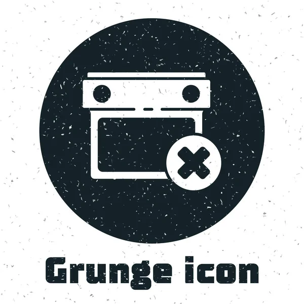 Grunge Calendar Date Delete Icon Isoliert Auf Weißem Hintergrund Erinnerungssymbol — Stockvektor