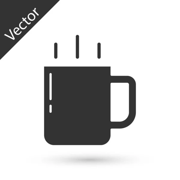 Icono Taza Café Gris Aislado Sobre Fondo Blanco Taza Café — Vector de stock