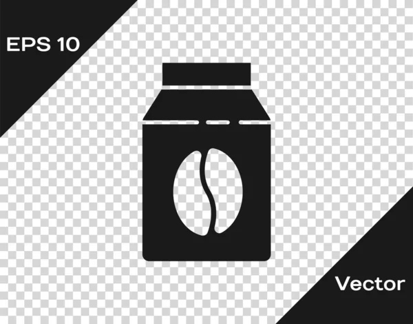 Black Bag Kaffeebohnen Symbol Isoliert Auf Transparentem Hintergrund Vektor — Stockvektor