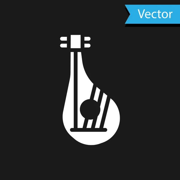 Icône Bandura Instrument Musique Traditionnel Ukrainien Blanc Isolé Sur Fond — Image vectorielle