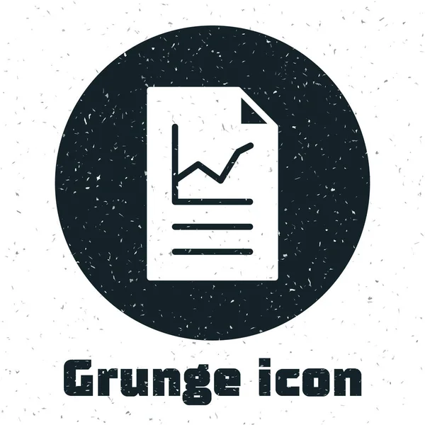 Grunge Dokument Mit Diagrammdiagramm Symbol Auf Weißem Hintergrund Textdatei Symbol — Stockvektor