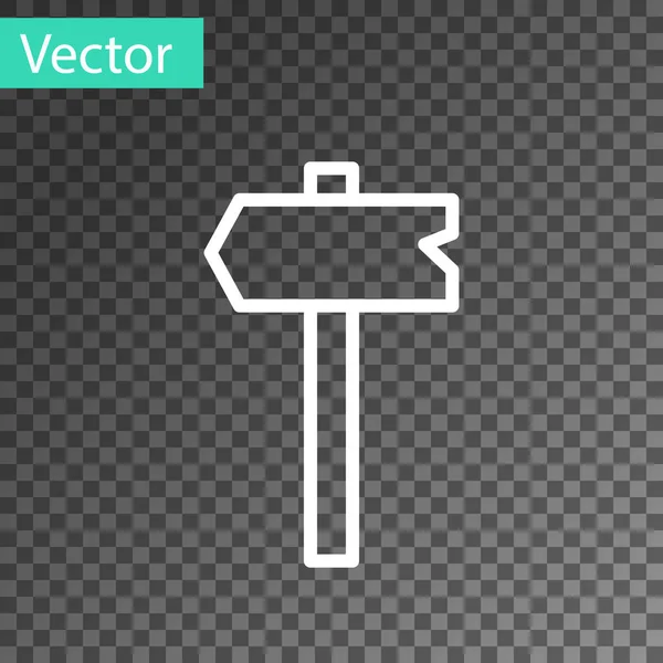 Línea Blanca Señal Tráfico Icono Señal Aislado Sobre Fondo Transparente — Archivo Imágenes Vectoriales