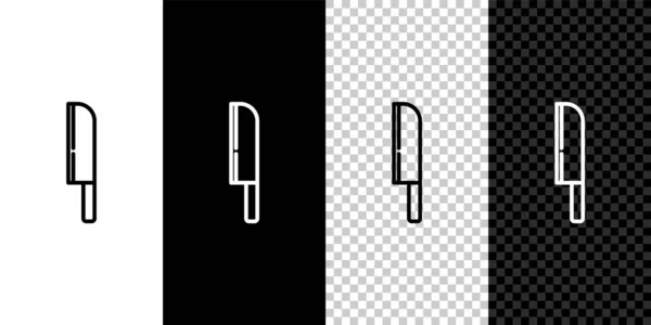 黒と白の背景にナイフアイコンをセットします かわいいシンボル ベクトル — ストックベクタ