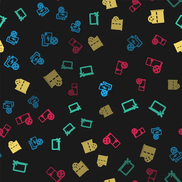 Hat güç bankası servisini, dizüstü bilgisayarı, veritabanı sunucusunu ve buzdolabını kusursuz bir şablona ayarla. Vektör.