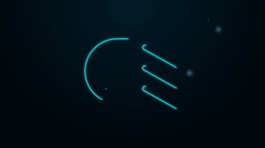 Parlayan neon hattı Yüksek Işın simgesi siyah arkaplanda izole edildi. Araba farları. 4K Video hareketli grafik canlandırması