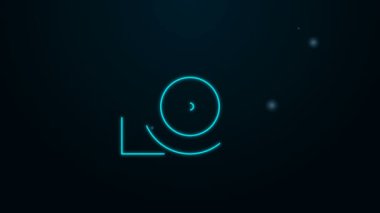 Parlayan neon hattı otomotiv turbo şarj ikonu siyah arkaplanda izole edildi. Araç performans turboyu. Turbo kompresör indüksiyonu. 4K Video hareketli grafik canlandırması