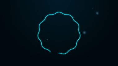 Parlayan neon çizgi ikonu siyah arkaplanda izole edildi. Çarklı teçhizat ayarları. İşçi sembolü. 4K Video hareketli grafik canlandırması