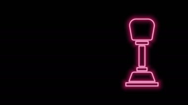 Parlayan neon çizgisi şekil değiştiren simgesi siyah arkaplanda izole edildi. Elle iletim simgesi. 4K Video hareketli grafik canlandırması