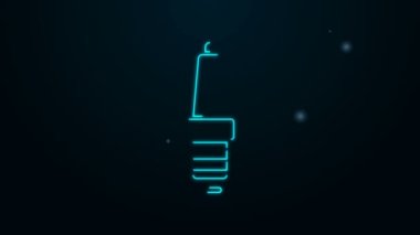 Parlayan neon hattı araba bujisi simgesi siyah arkaplanda izole edildi. Araba elektrikli mumu. 4K Video hareketli grafik canlandırması