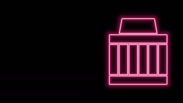 Leuchtende Neon-Linie Auto Luftfilter-Symbol isoliert auf schwarzem Hintergrund. Kfz-Reparatur-Service-Symbol. 4K Video Motion Grafik Animation — Stockvideo