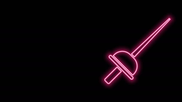 Gloeiende neon lijn Scherm pictogram geïsoleerd op zwarte achtergrond. Sportuitrusting. 4K Video motion grafische animatie — Stockvideo