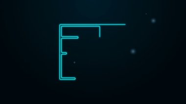 Parlayan neon hattı ev planı simgesi siyah arkaplanda izole edildi. 4K Video hareketli grafik canlandırması