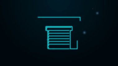 Parlayan neon hattı Garaj simgesi siyah arkaplanda izole edildi. 4K Video hareketli grafik canlandırması