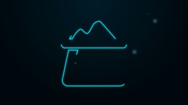 Parlayan neon hattı un torba simgesi siyah arkaplanda izole edildi. 4K Video hareketli grafik canlandırması