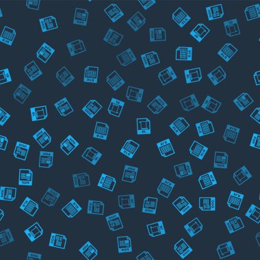 DOC dosya belgesini, XLS, JS ve PDF 'yi pürüzsüz desen üzerinde ayarla. Vektör.