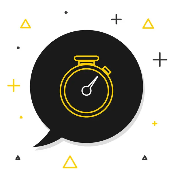 Line Stopwatch Icono Aislado Sobre Fondo Blanco Signo Del Temporizador — Vector de stock