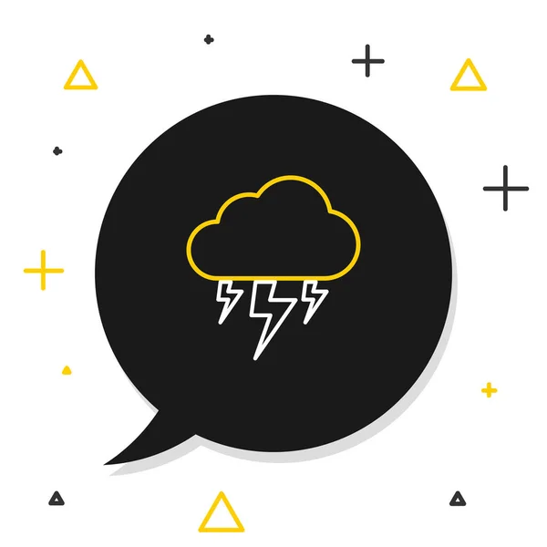 Line Storm Symbol Isoliert Auf Weißem Hintergrund Wolke Und Blitz — Stockvektor