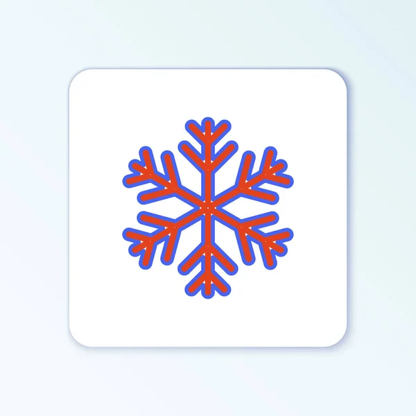 Строка Снежинка Значок Изолирован Белом Фоне Красочная Концепция Контура Вектор — стоковый вектор