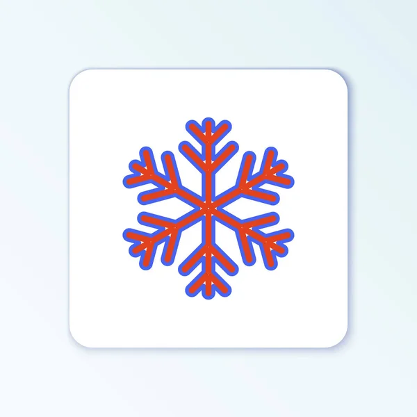 Line Snowflake Icon Isolated White Background Colorful Outline Concept Vector — Stock Vector