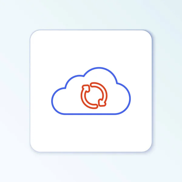 Line Cloud Sync Refresh Icon Isoliert Auf Weißem Hintergrund Wolke — Stockvektor