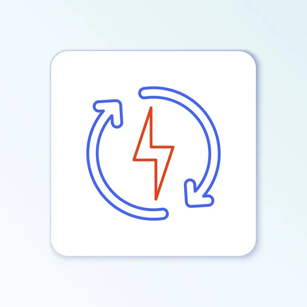 Ikona Ładowania Linii Izolowana Białym Tle Znak Energii Elektrycznej Kolorowy — Wektor stockowy