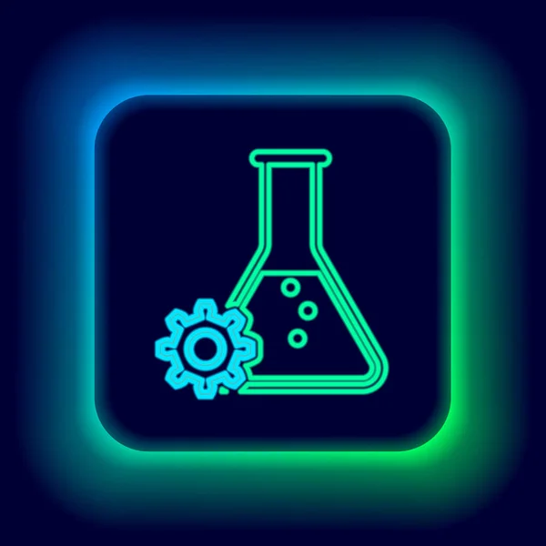 Linha Néon Brilhante Ícone Bioengenharia Isolado Sobre Fundo Preto Elemento —  Vetores de Stock