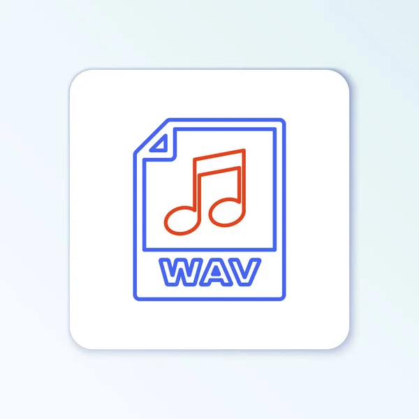 Wav 다운로드 Wav 아이콘 배경에서 Wav Waveform 오디오 디지털 오디오 — 스톡 벡터