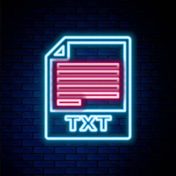 Glowing Neon Line Txt File Document Download Txt Button Icon — Stock Vector