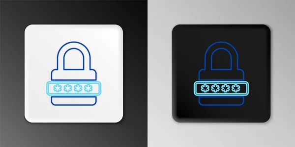 Línea Icono Acceso Seguridad Protección Contraseña Aislado Sobre Fondo Gris — Vector de stock