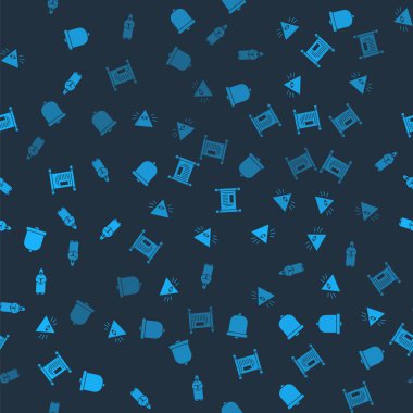 Kilise çanı, mason, ferman, kağıt, parşömen, parşömen ve keşiş 'i kusursuz düzene sokun. Vektör.