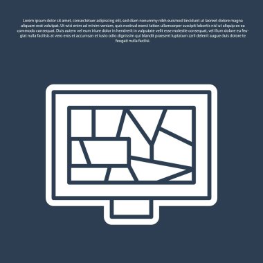 Mavi çizgi Resim ikonu mavi arkaplanda izole edildi. Vektör.