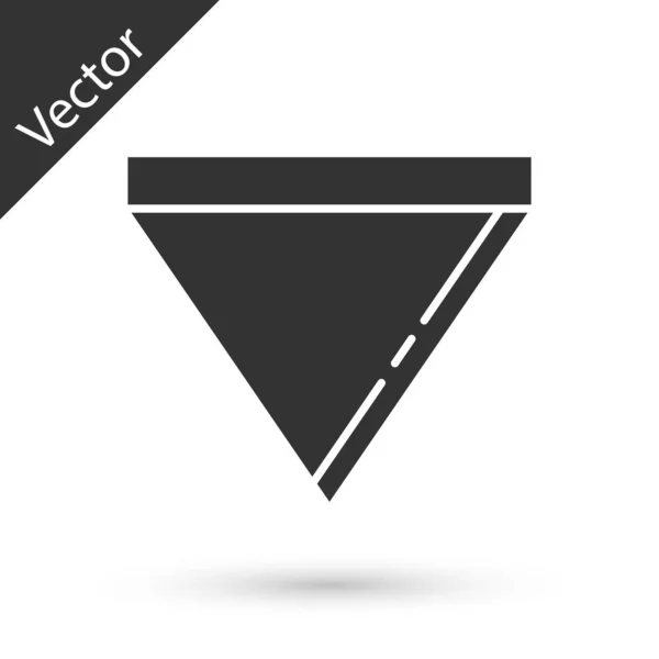 Šedý Kávový Papírový Filtr Ikona Izolované Bílém Pozadí Vektor — Stockový vektor