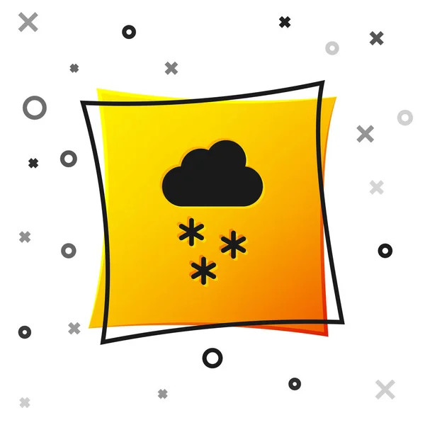 Zwarte Wolk Met Sneeuw Pictogram Geïsoleerd Witte Achtergrond Wolk Met — Stockvector