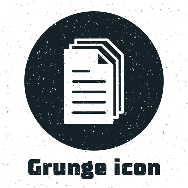Grunge File Dokument Icon Isoliert Auf Weißem Hintergrund Checklisten Symbol — Stockvektor