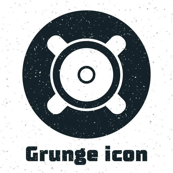 Значок Колонки Grunge Stereo Изолирован Белом Фоне Звуковые Динамики Музыкальный — стоковый вектор